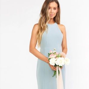 NWT Show Me Your Mumu Chicago High Neck Gown - Silver Sage